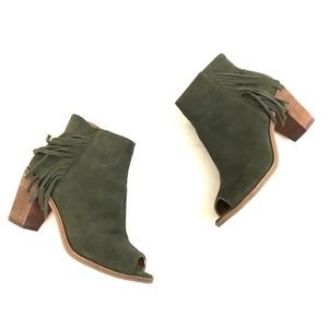 Rowen Green Ankle Boots with Fringe